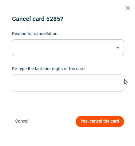 cancelling card
