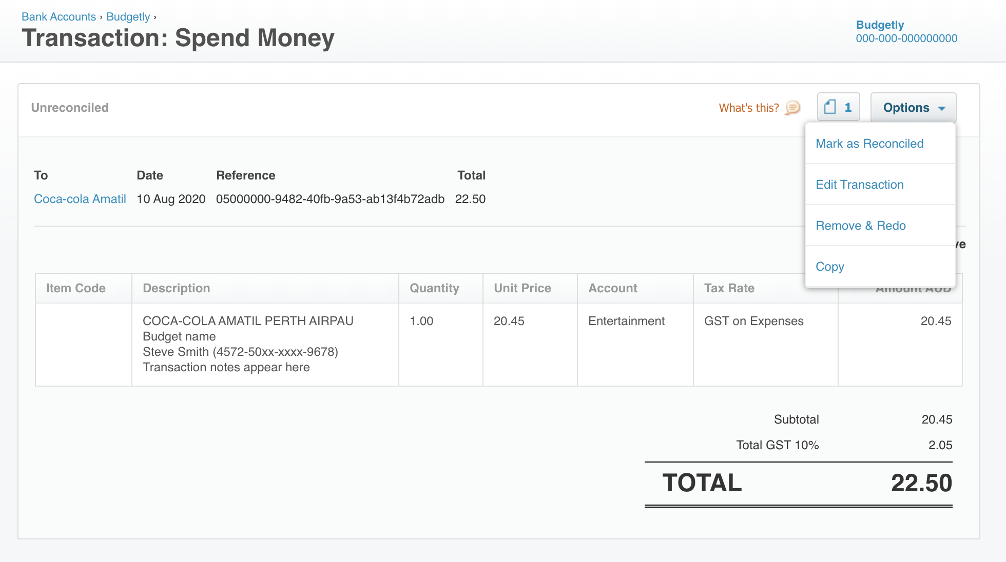 Using the Xero Integration